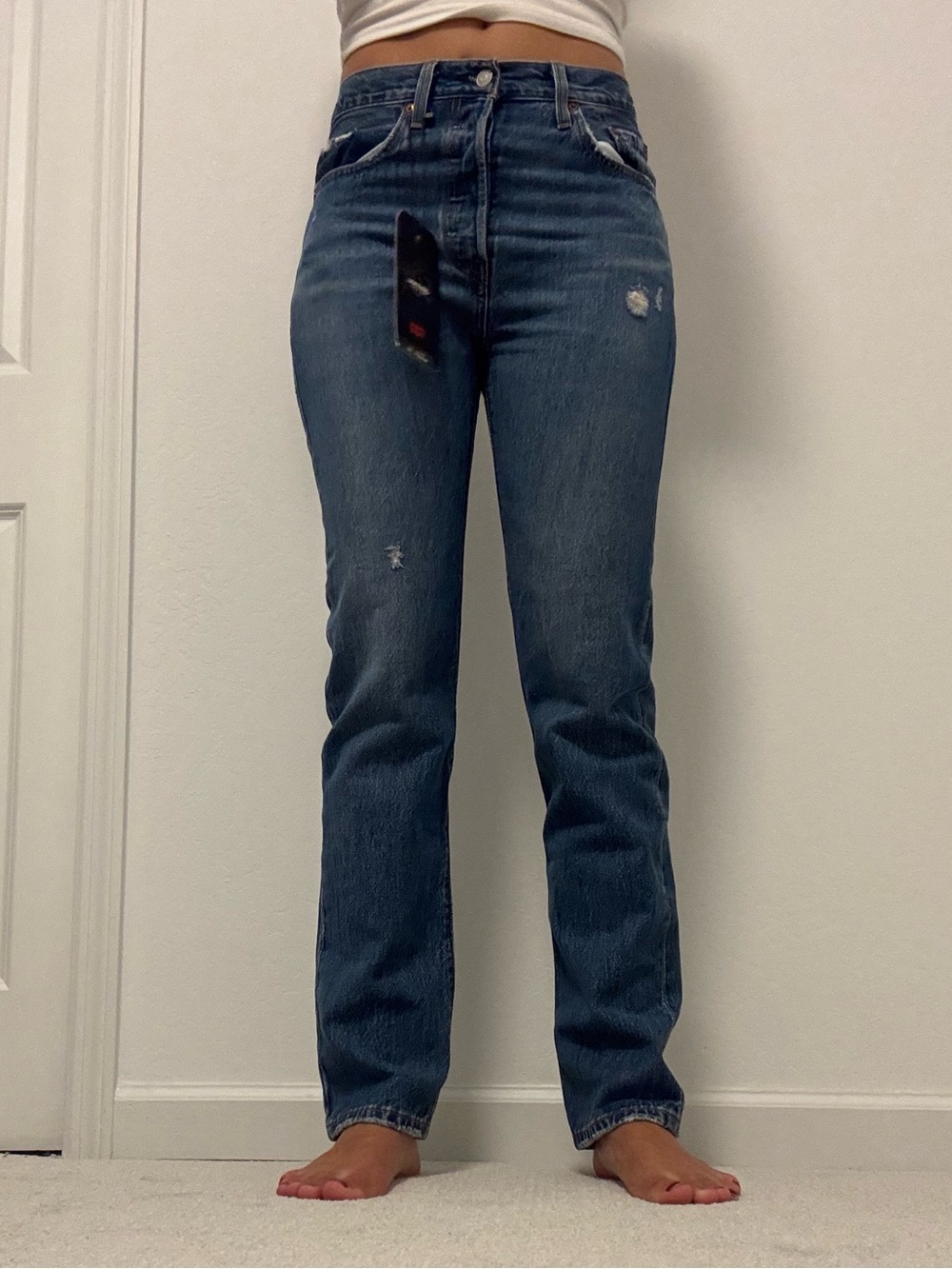Levi's Mid-Rise Straight Leg Jeans - Indigo Blue